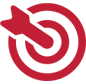 Icon with dartboard and dart in the center